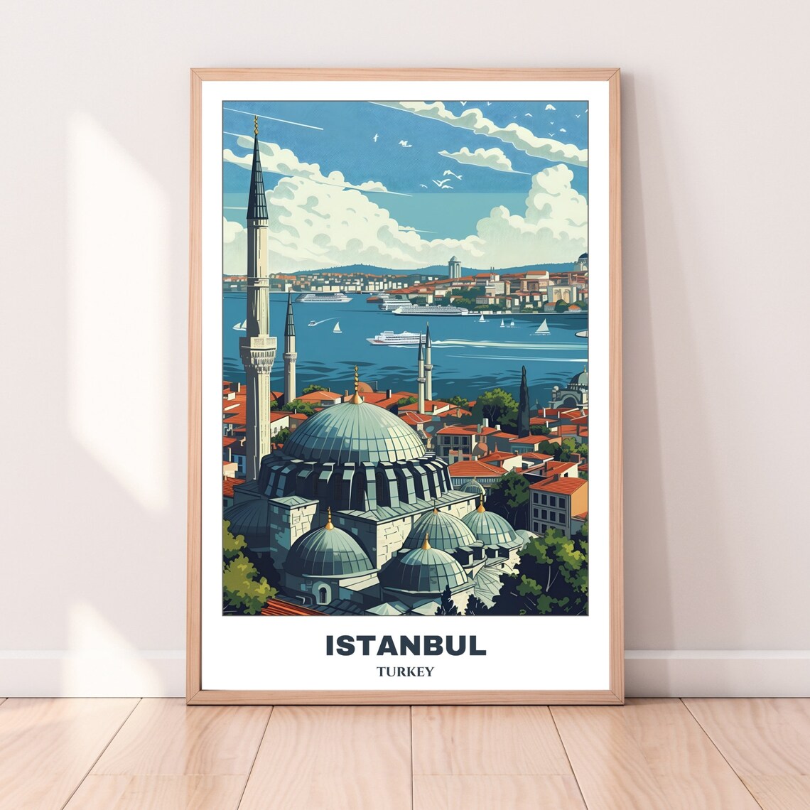 Istanbul Travel Poster Turkey Travel Poster Cityscape Painting Print Wall Art Istanbul Home Decor Istanbul Trip Print - Image 3