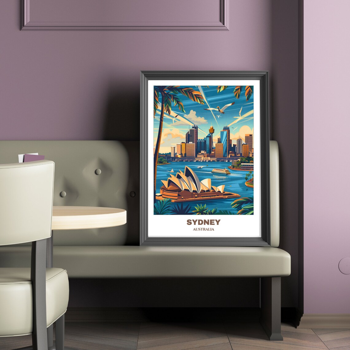 Sydney Travel Poster, Australia Cityscape Painting Print - Image 4