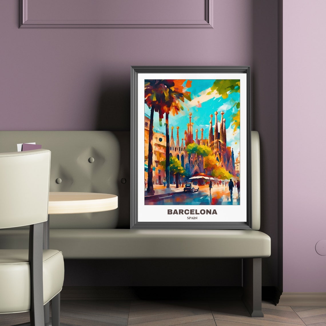 Barcelona Travel Poster Spaintravel Poster Oil Painting Cityscape Painting Travel Wall Art Home Decor Spain Trip - Image 2