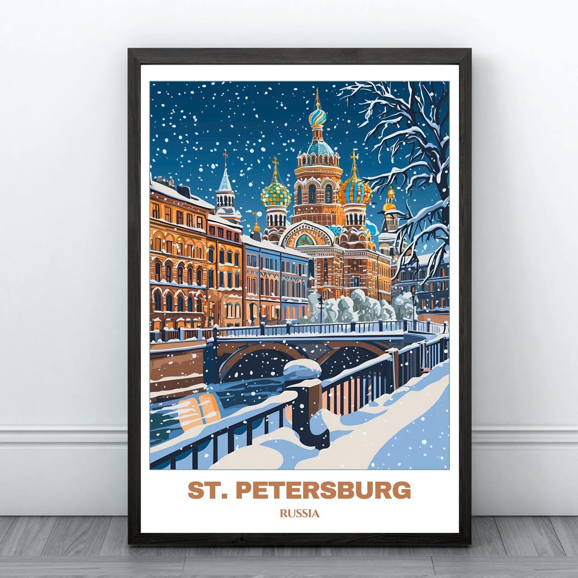 Stpetersburg Travel Poster Russia Travel Print Citycape Painting Wall Art Stpetersburg Home Decor Stpetersburg Print