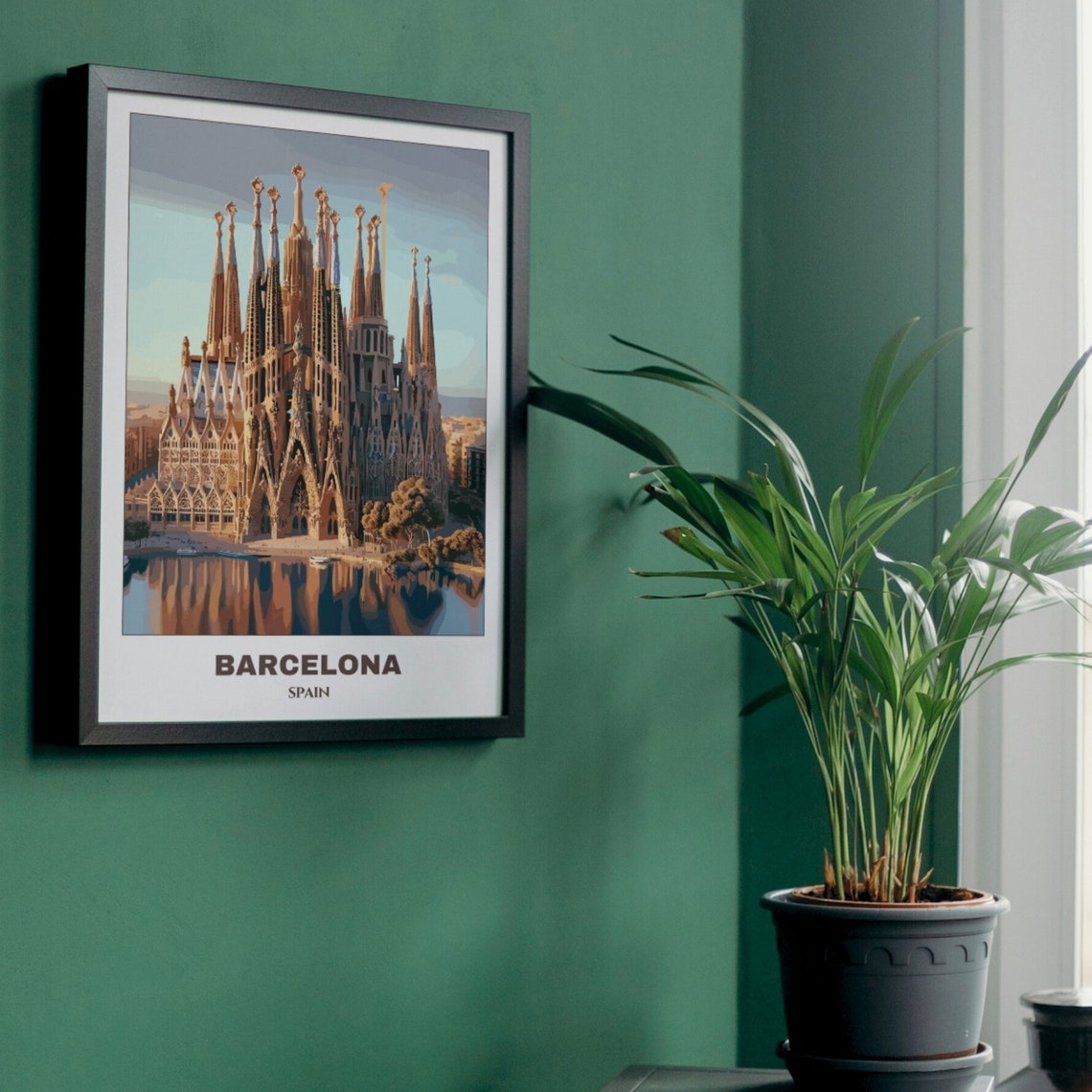 Barcelona Travel Poster Spaintravel Poster Oil Painting Cityscape Painting Travel Wall Art Room Decor Spain Trip - Image 4