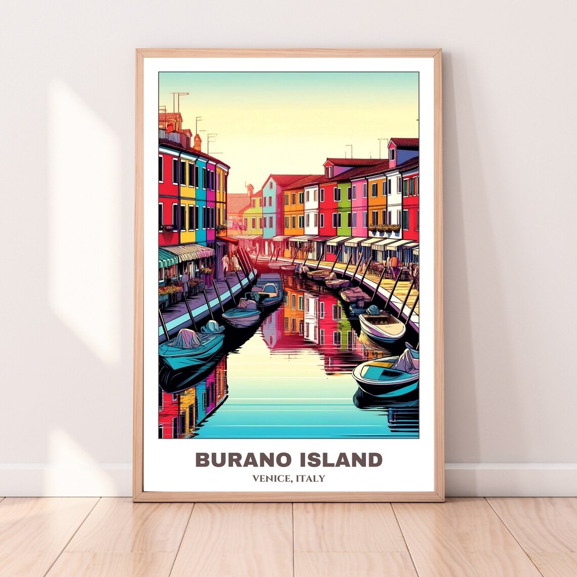 Burano Island Travel Poster Venice Travel Poster Italy Painting Print Wall Art Burano Travel Wall Decor Venice Trip - Image 4