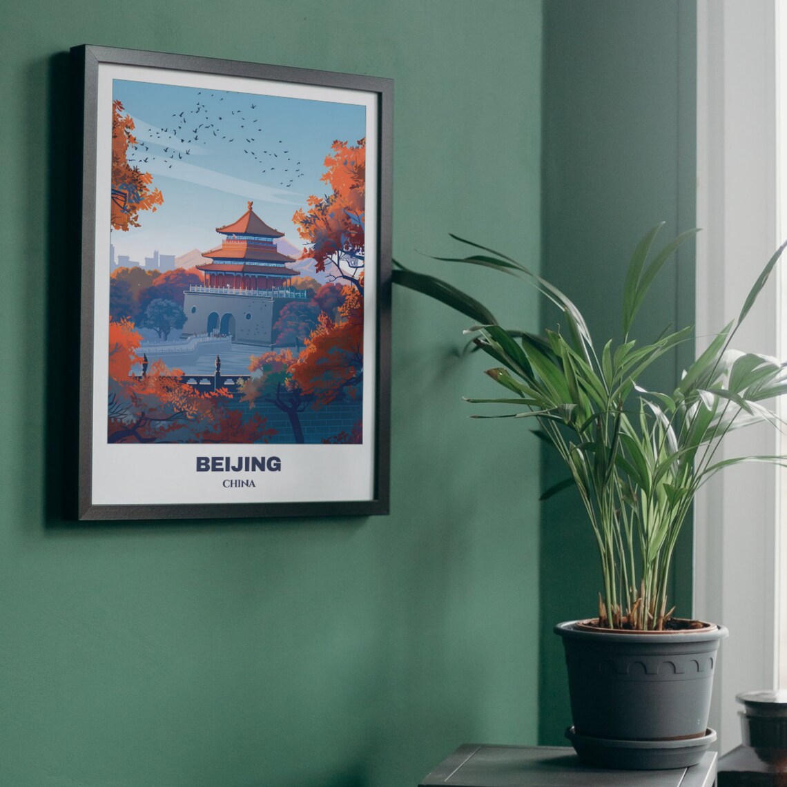Beijing China Imperial Pavilion Autumn Foliage Travel Poster - Image 5