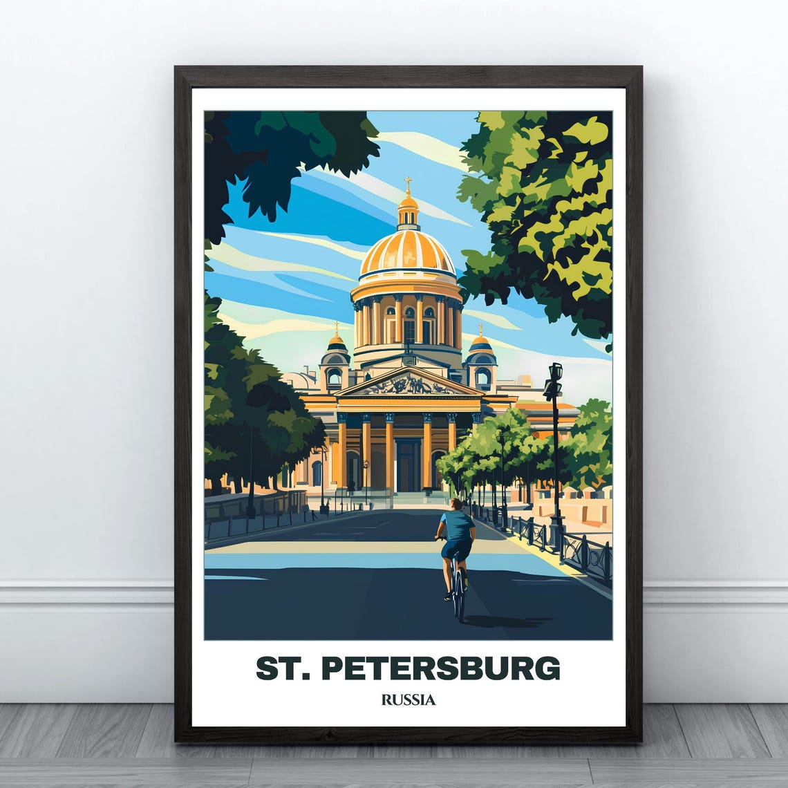 Stpetersburg Travel Poster Russia Travel Print Citycape Painting Wall Art Stpetersburg Home Decor Stpetersburg Print