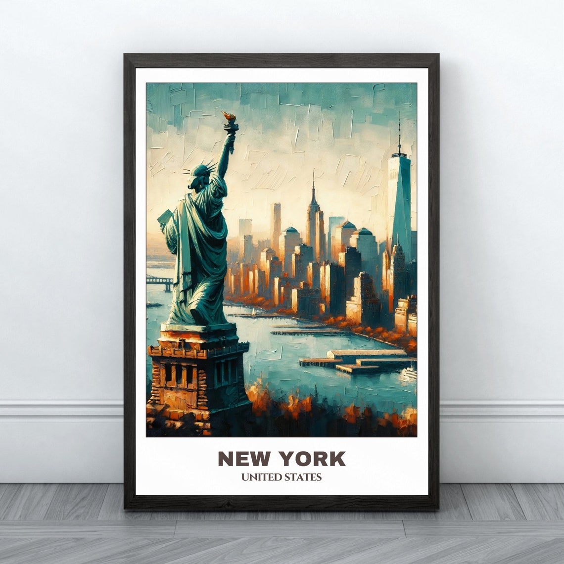 New York City Poster United States Travel Poster New York Oil Painting Cityscape Painting Wall Art Decor Usa Trip