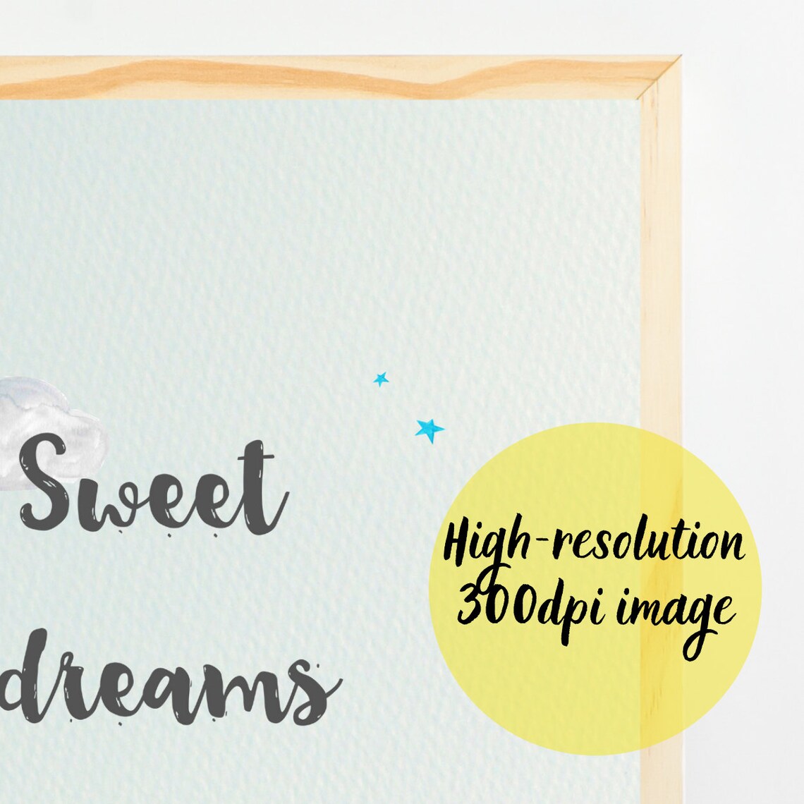 Baby Room Boy Watercolor Cloud Nursery Print Sky Nursery Sweet Dreams Nursery Wall Decor Stars Nursery Art Nursery Prints Kids Poster - Image 4