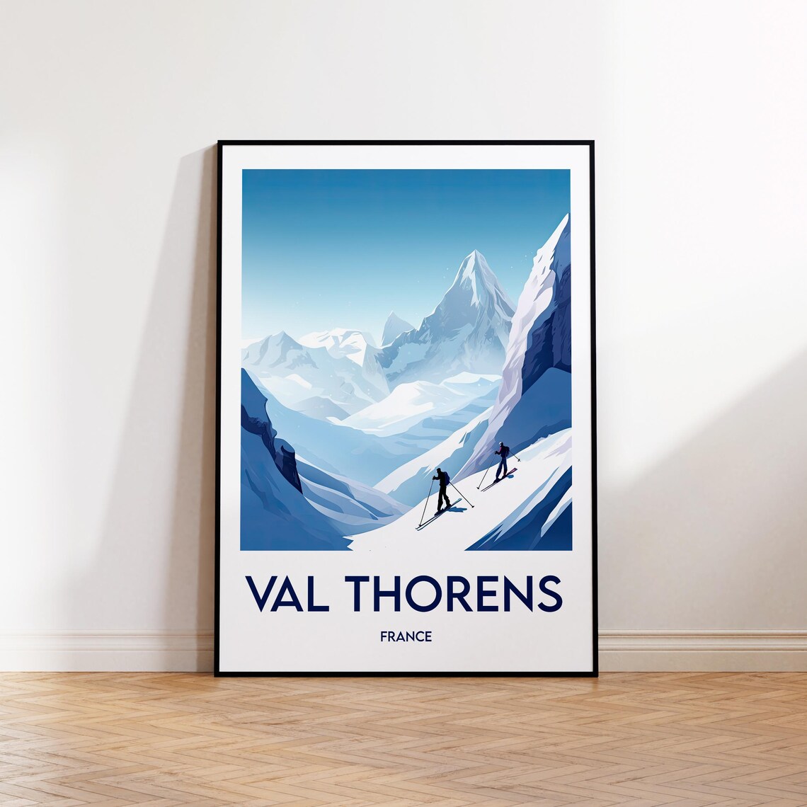 Val Thorens France Alpine Ski Slope Powder Day Travel Poster