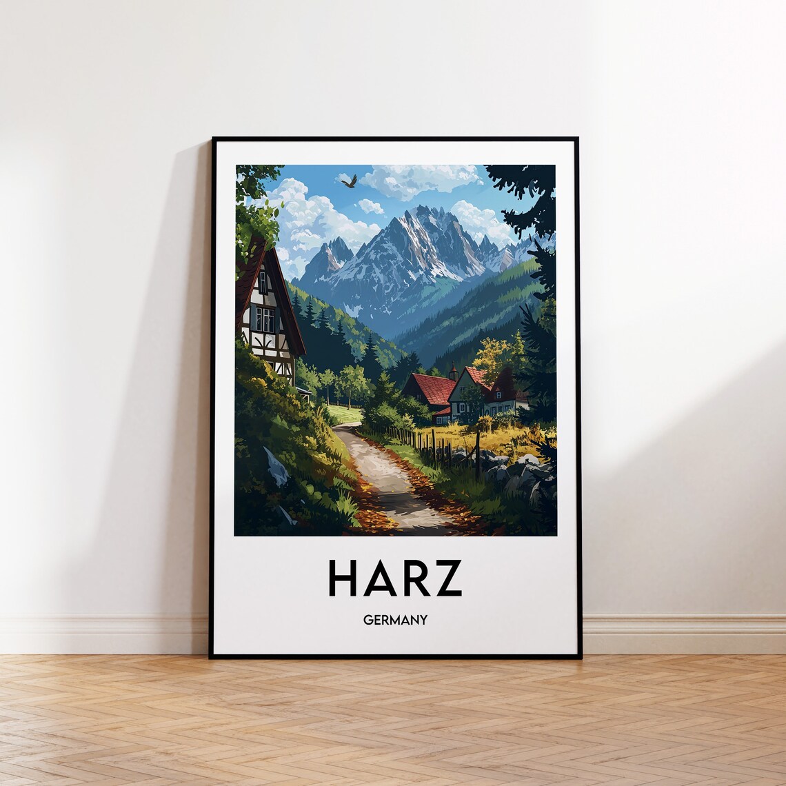 Harz Mountains Retro Travel Poster, Germany