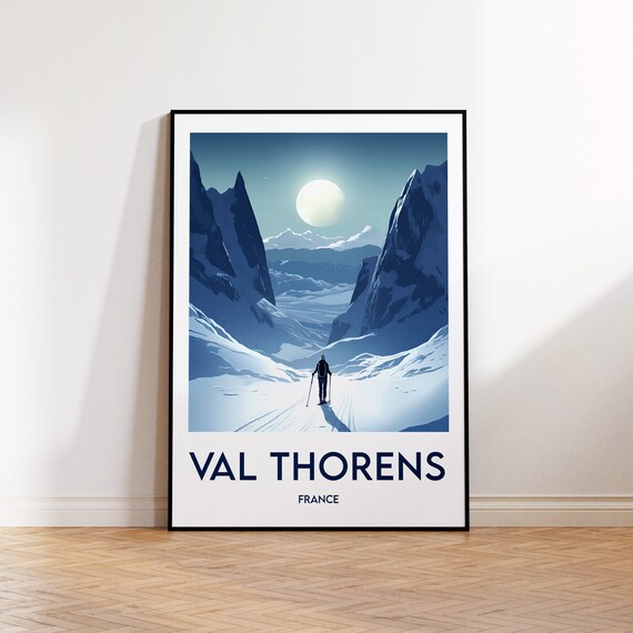 Val Thorens Poster Print Illustration Gift Vintage Travel