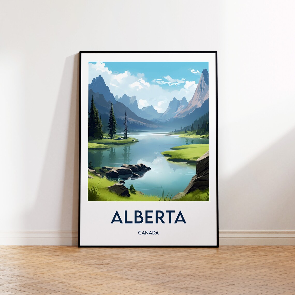 Alberta Canada Travel Poster, Wall Art Print