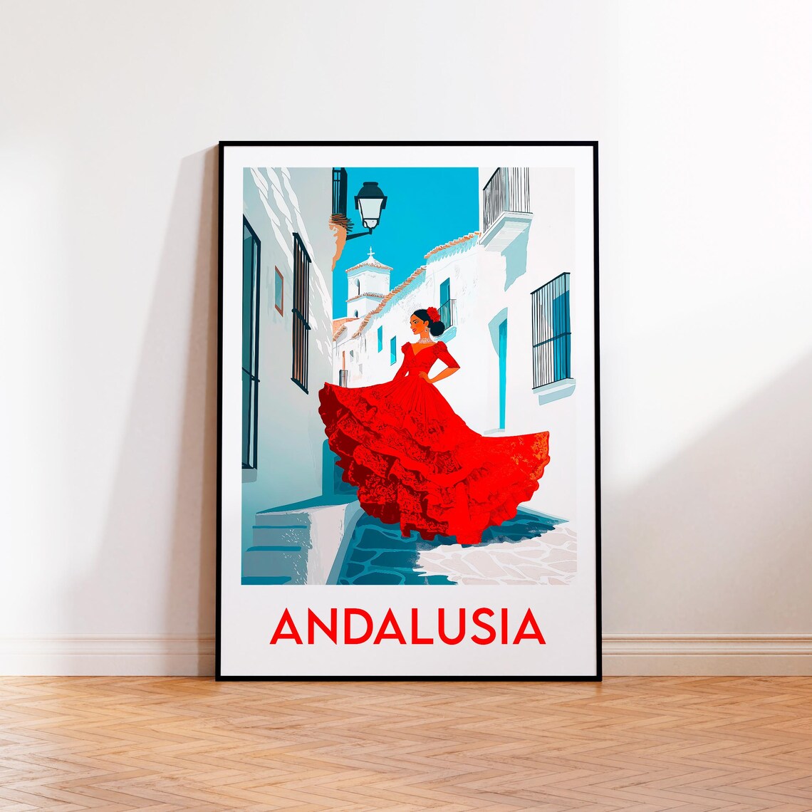 Andalusia Poster Print Illustration Spain Gift Vintage Travel