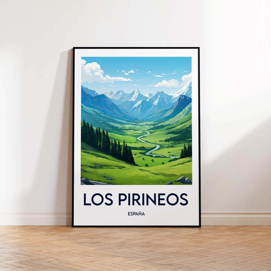 Los Pirineos Vintage Travel Poster, Spain Print