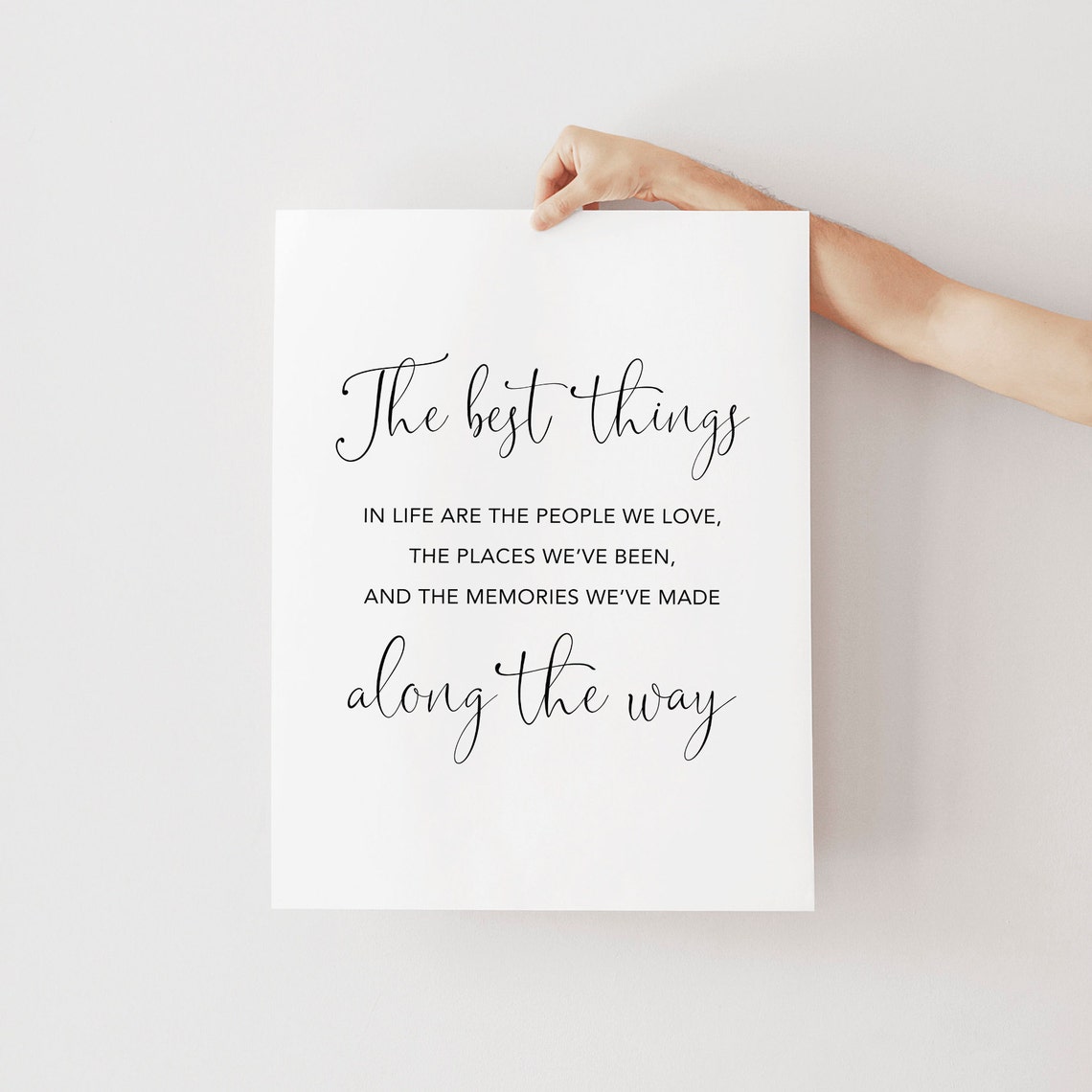 The Best Things In Life Friendship Quote Elegant Script Wall Art - Image 2