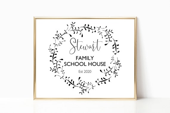 Personalized Family School House Wall Art Homeschool Decor Home School Decor Homeschool Sign Farmhouse Wall Decor