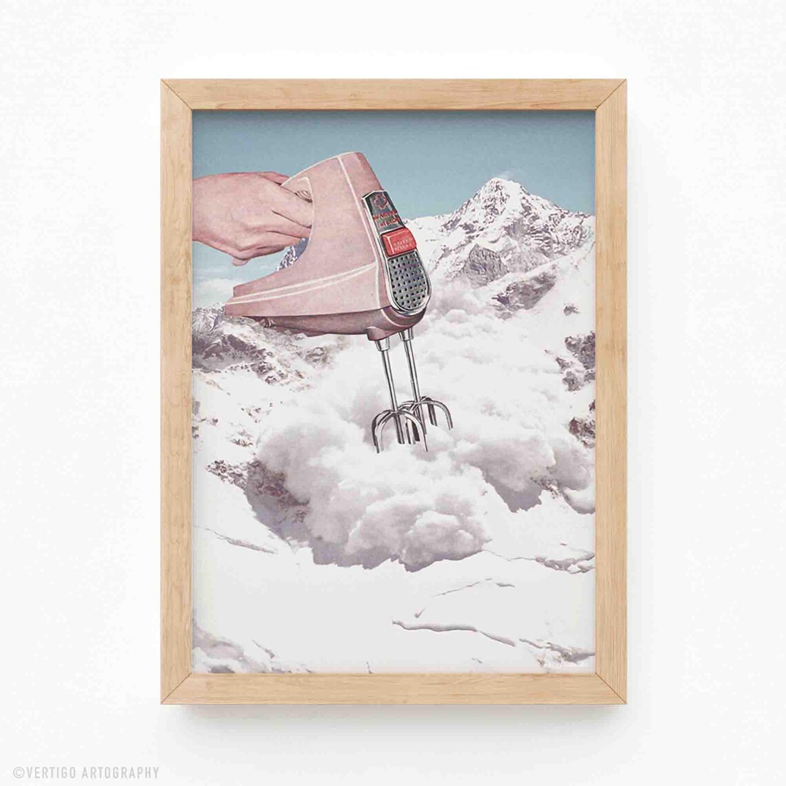 Doris Whisker II Art Print, Surreal Kitchen Collage