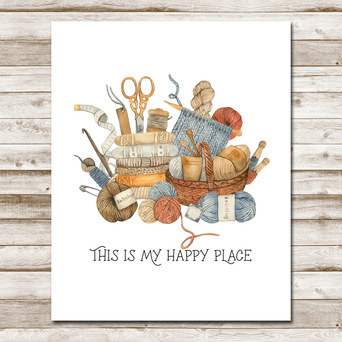 This Is My Happy Place Knitting Supplies Craft Room Quote Wall Poster - Image 4