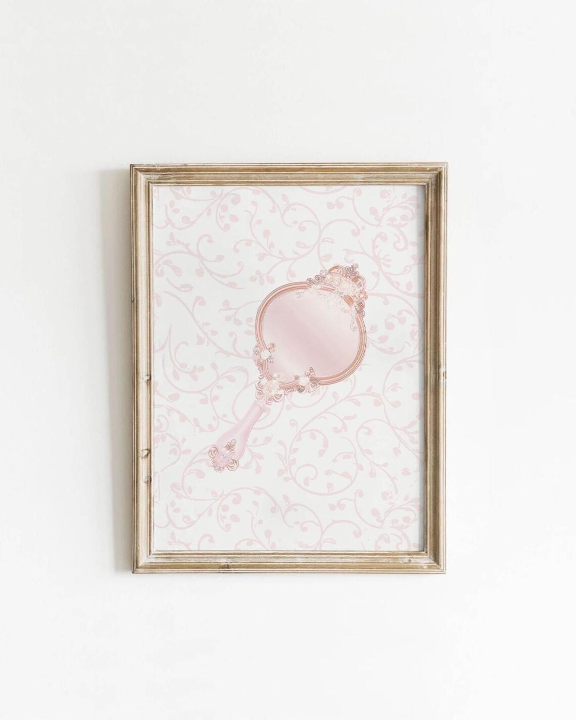 Pink Princess Mirror Coquette Wall Art Print