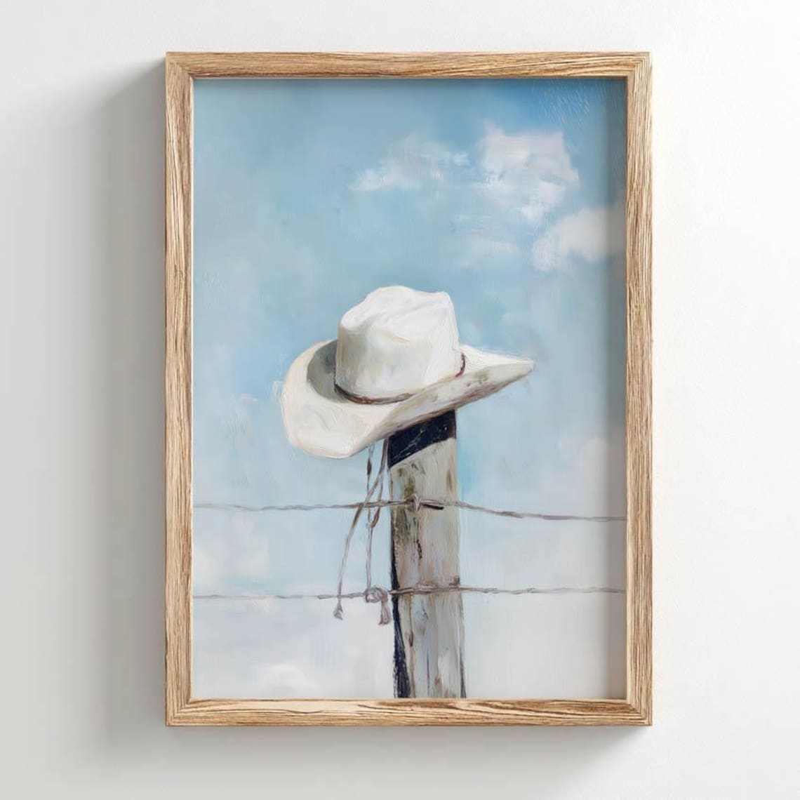 Cowboy Hat On Rustic Fence Post, Western Art Print