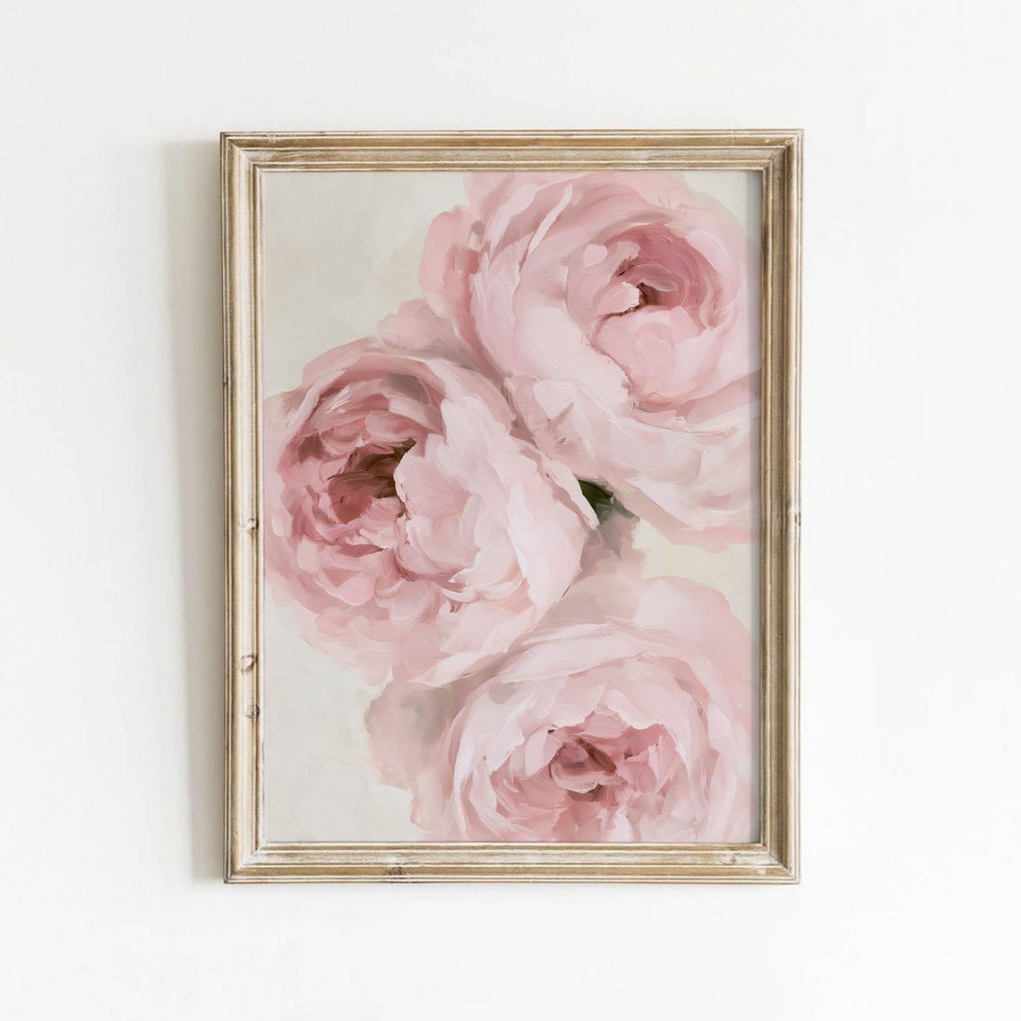 Blush Pink Peonies Close Up Soft Feminine Romantic Floral Poster