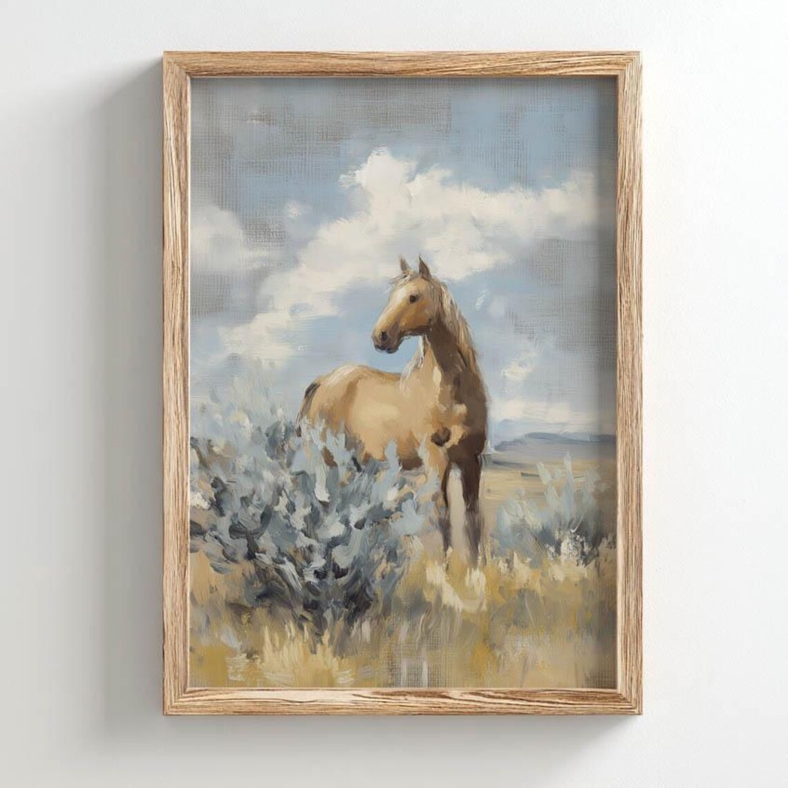 Palomino Horse Prairie Landscape Sagebrush Western Ranch Wall Poster
