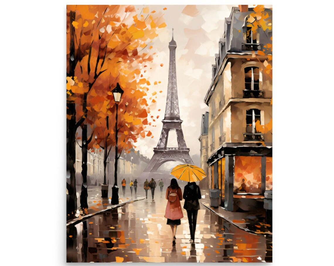 Paris Eiffel Tower Watercolor France Travel Poster