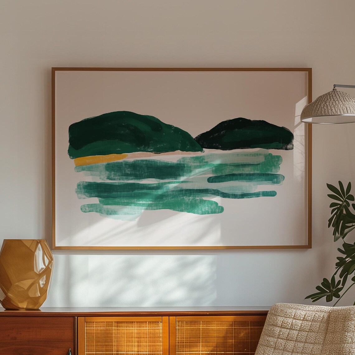 Minimalist Coastal Landscape, Abstract Ocean Hills - Image 5