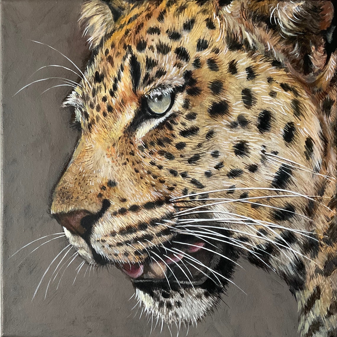 Leopard Portrait Acrylic Painting - Image 2