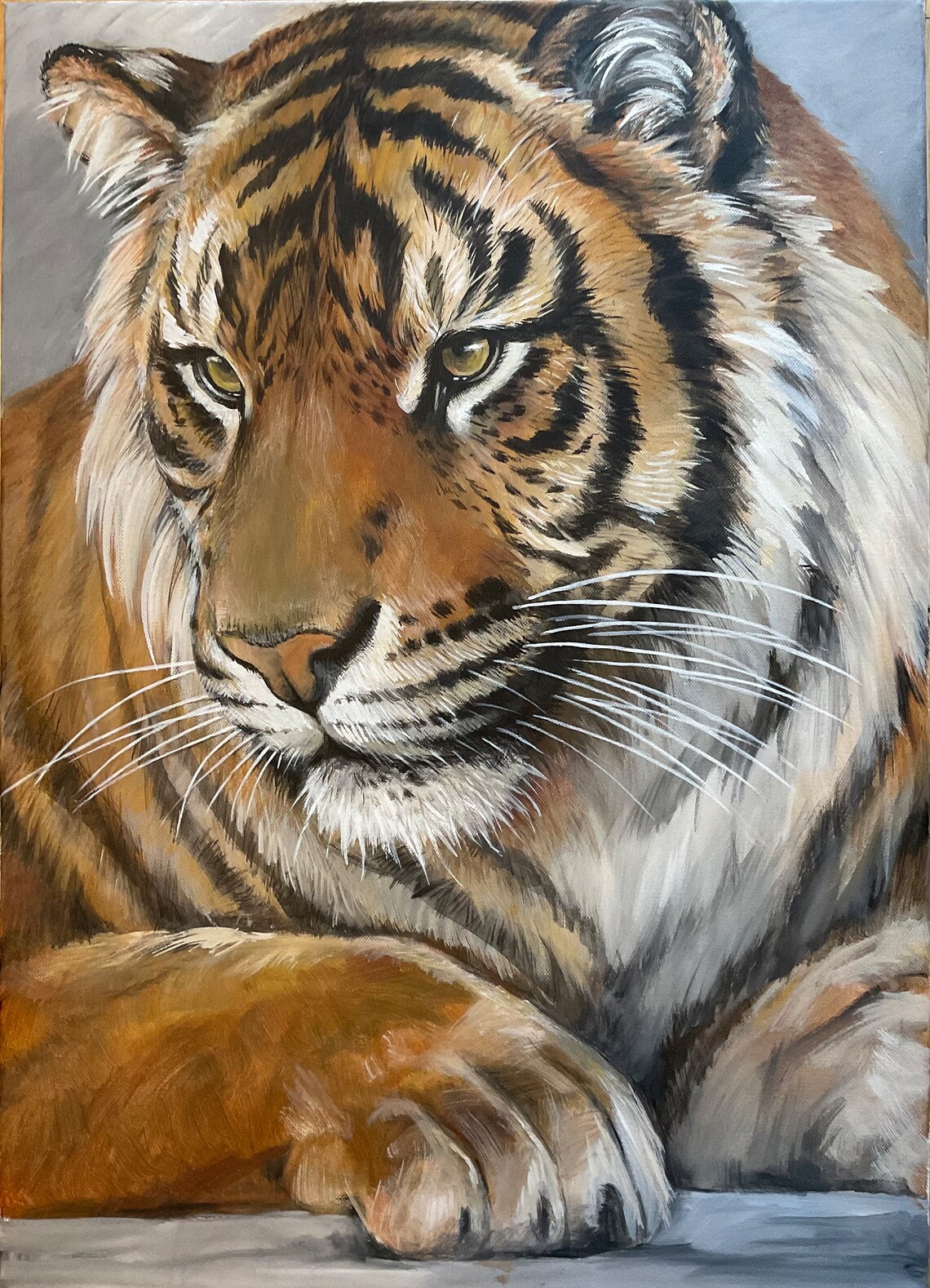 Tiger Portrait Art Print, Wild Animal Painting - Image 2