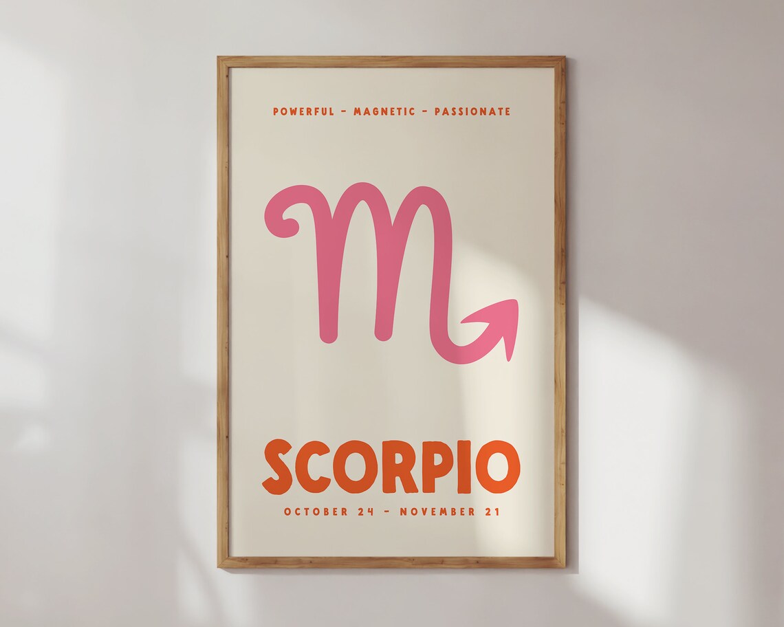 Scorpio Zodiac Poster Print, Preppy Wall Decor - Image 3