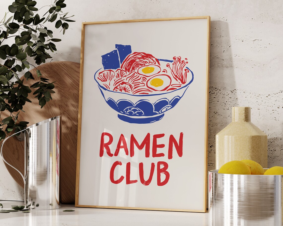 Ramen Club Modern Kitchen Food Art Print