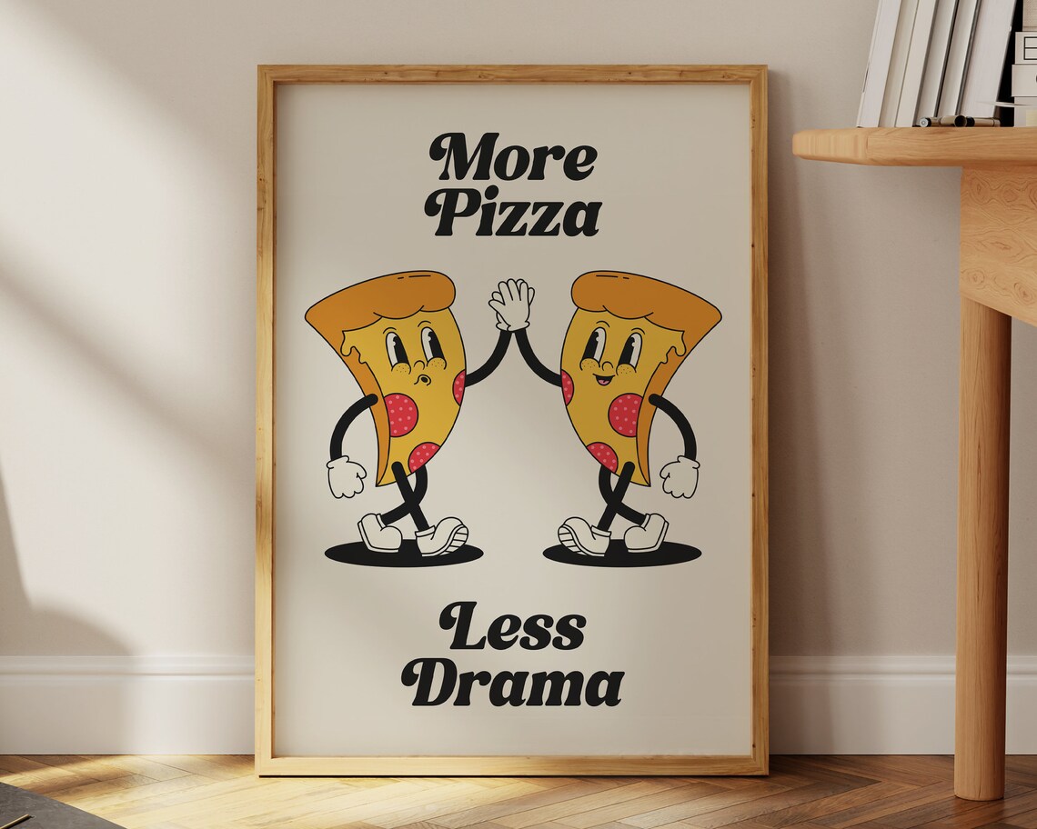 Pizza Print, Retro Kitchen Wall Art Poster - Image 3
