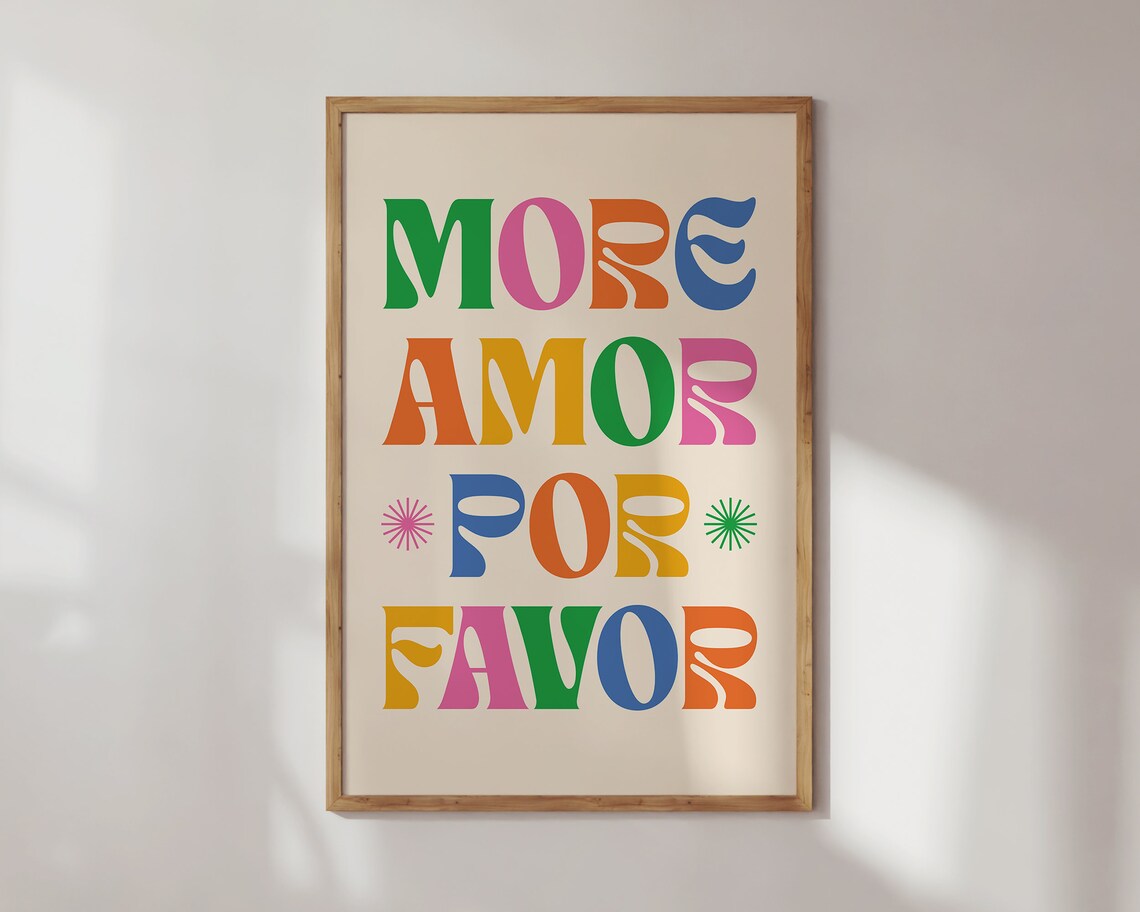 More Amor Por Favor Trendy Love Quote Poster - Image 2