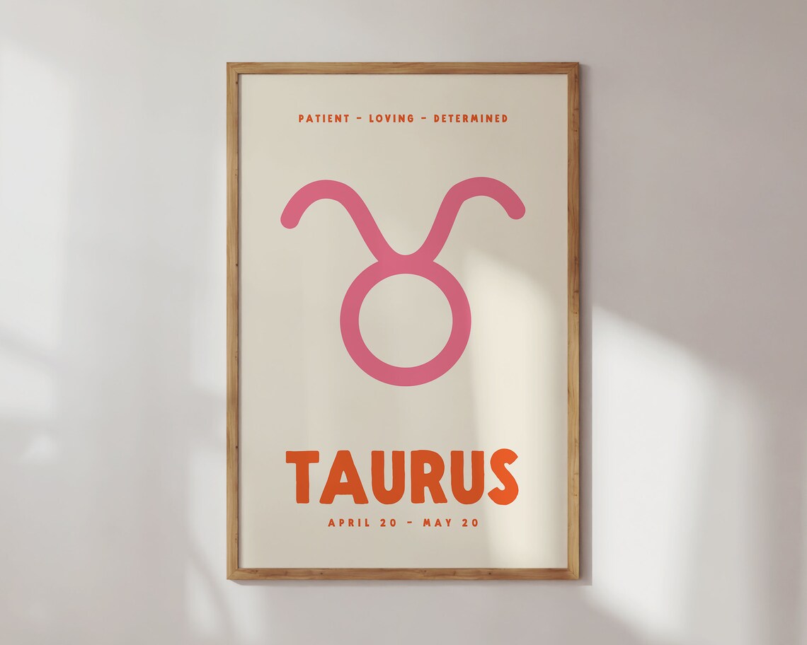 Taurus Zodiac Poster Print, Preppy Wall Decor - Image 3