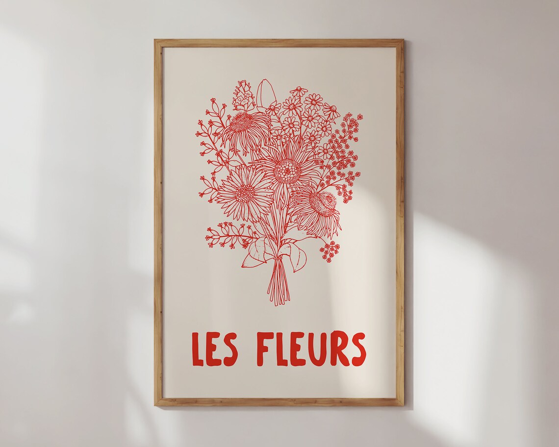 Les Fleurs Botanical Flower Market Poster Print