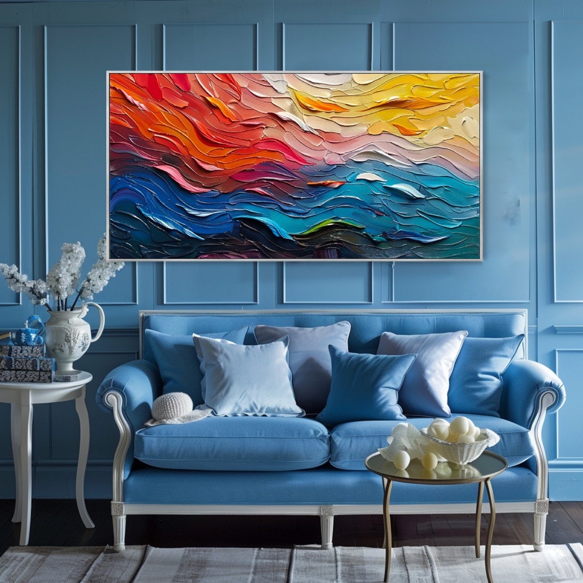 Abstract Oil Painting Floral Art Colourful Floral Painting On Stunning Oil Painting Landscape Painting Living Room Wall Artmordernart - Image 2