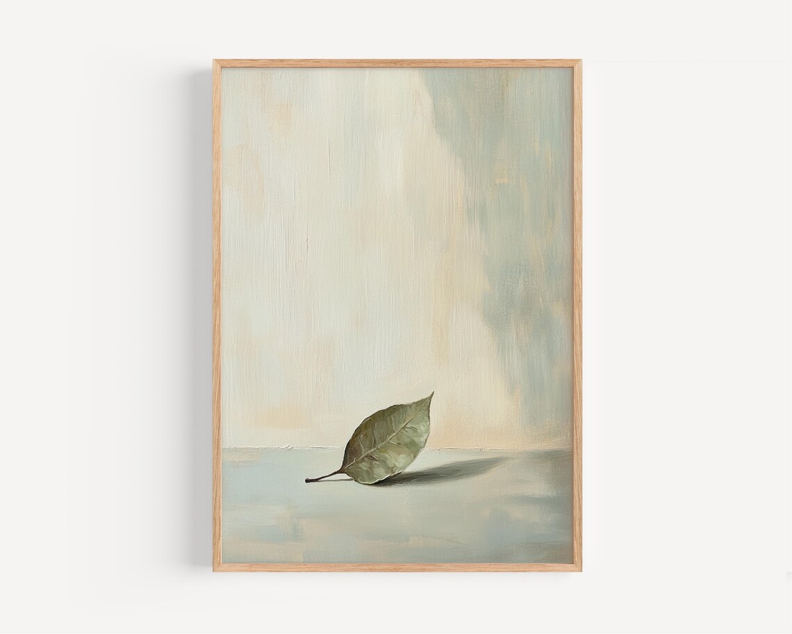 Fig Leaf of Eden Minimalist Botanical Oil Painting Christian Art Print
