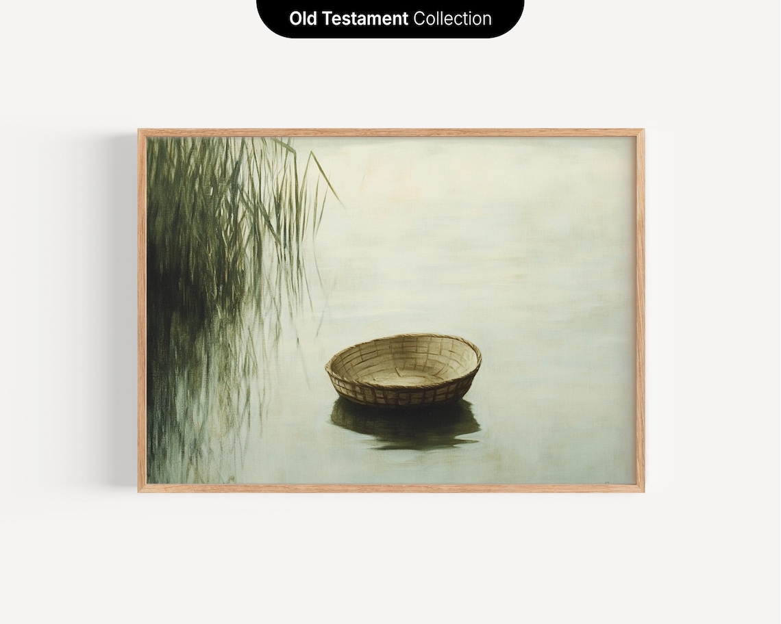 Moses Basket Nile River Minimalist Bible Art Print