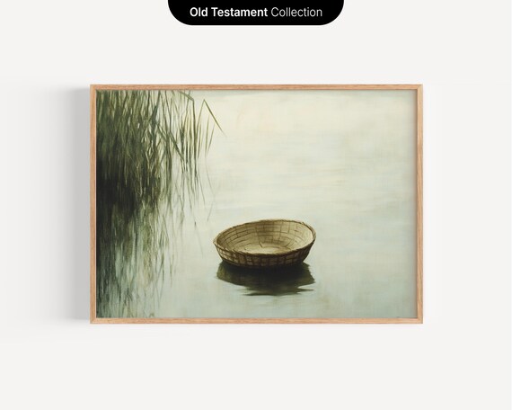 Moses Basket Nile River Minimalist Bible Art Print