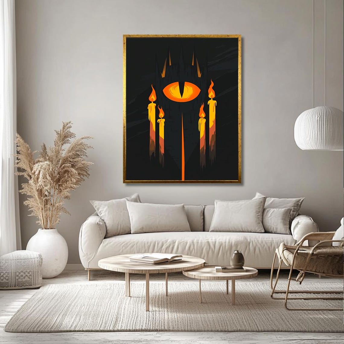 Watchful Burning Eye And Candlelight Dark Surreal Gothic Poster - Image 3
