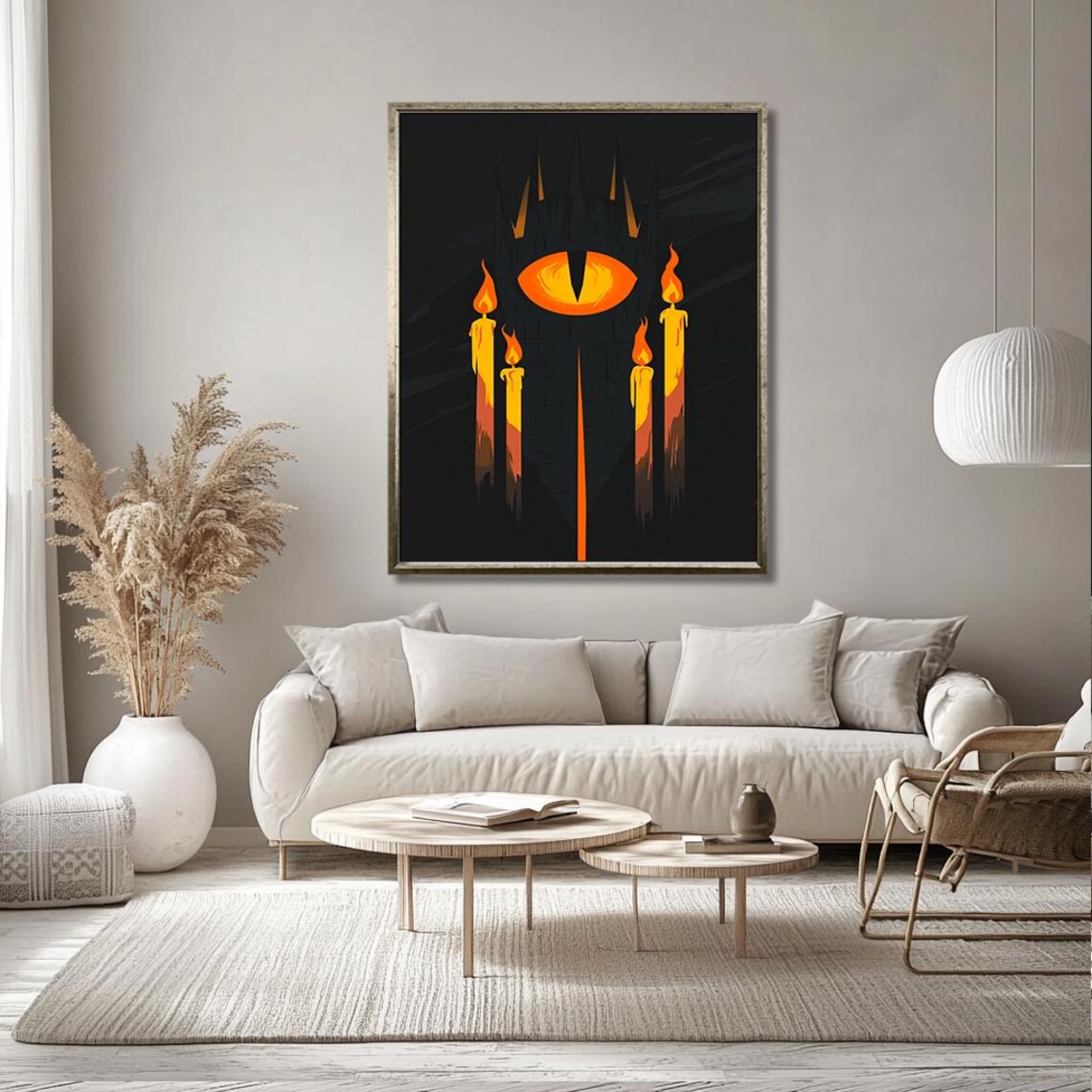 Watchful Burning Eye And Candlelight Dark Surreal Gothic Poster