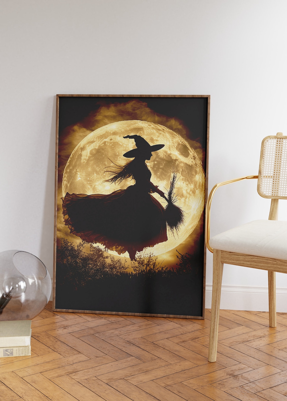 Vintage Halloween Witch Art Poster, Spooky Season - Image 2