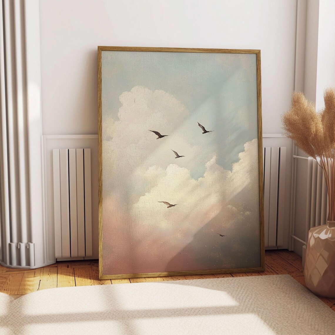 Vintage Birds in the Sky, Minimalist Art Print - Image 3
