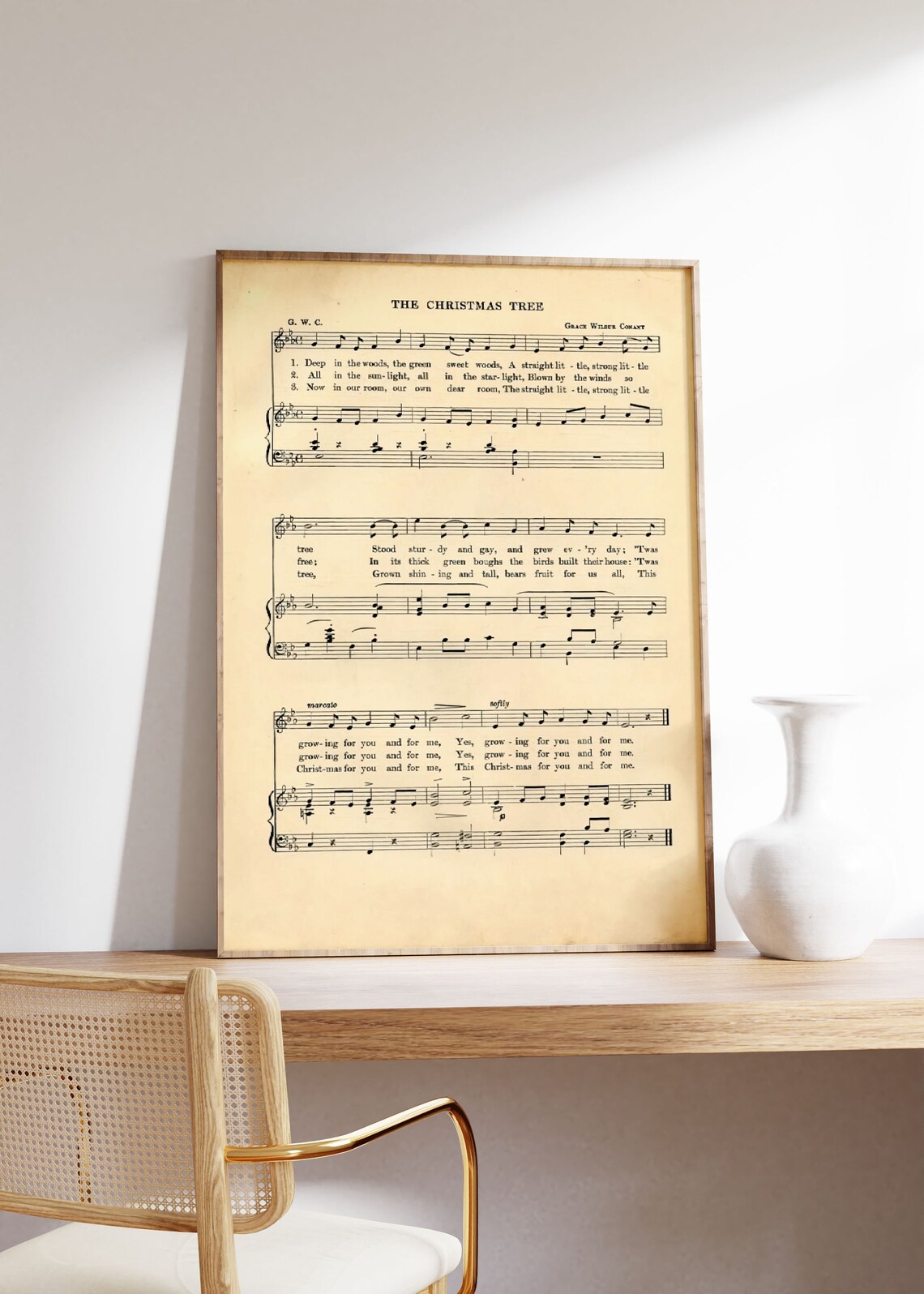 Christmas Tree Song Vintage Christmas Sheet Music Poster - Image 3