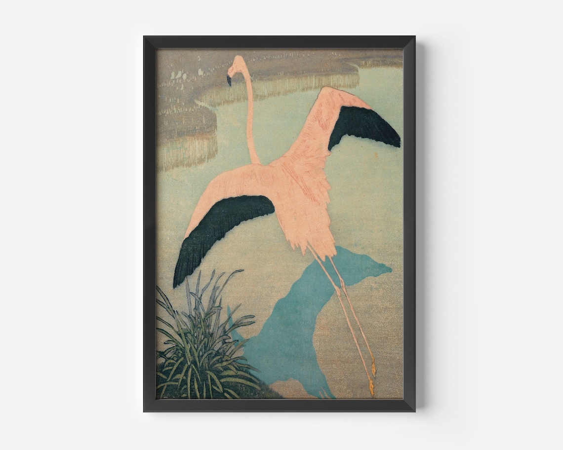 Flamingo Vintage Retro Art Print by Carl Moser - Image 3