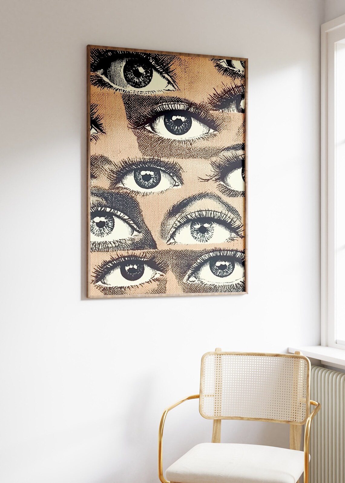 Vintage Pop Art Eyes Collage Retro Halftone Beauty Salon Poster - Image 3