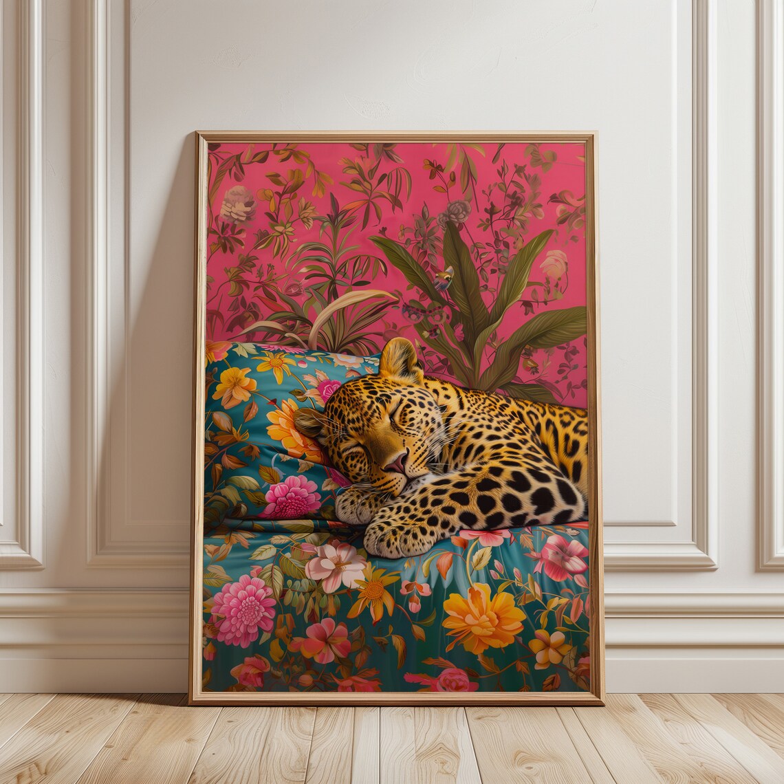 Sleeping Leopard Poster, Maximalist Oil Painting - Image 5