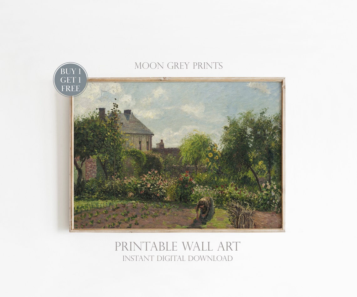 Muted Rural Scenery, Vintage Oil Painting