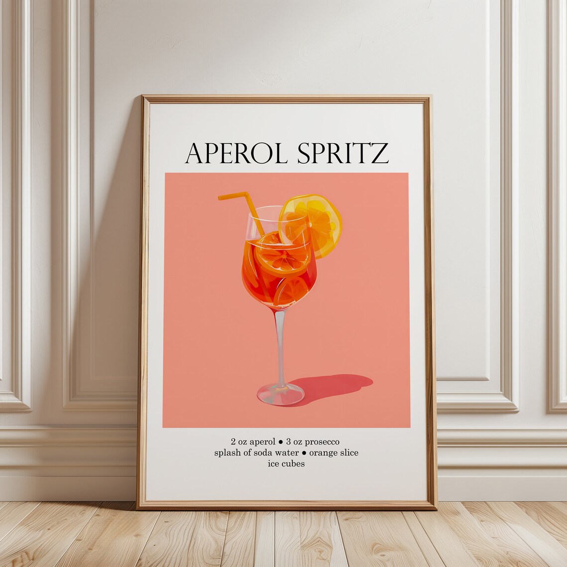 Aperol Spritz Poster, Cocktail Bar Cart Decor - Image 3