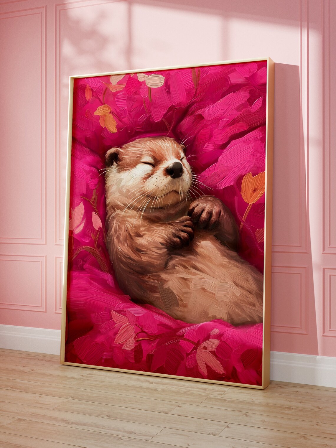 Cute Otter, Vivid Maximalist Animal Poster