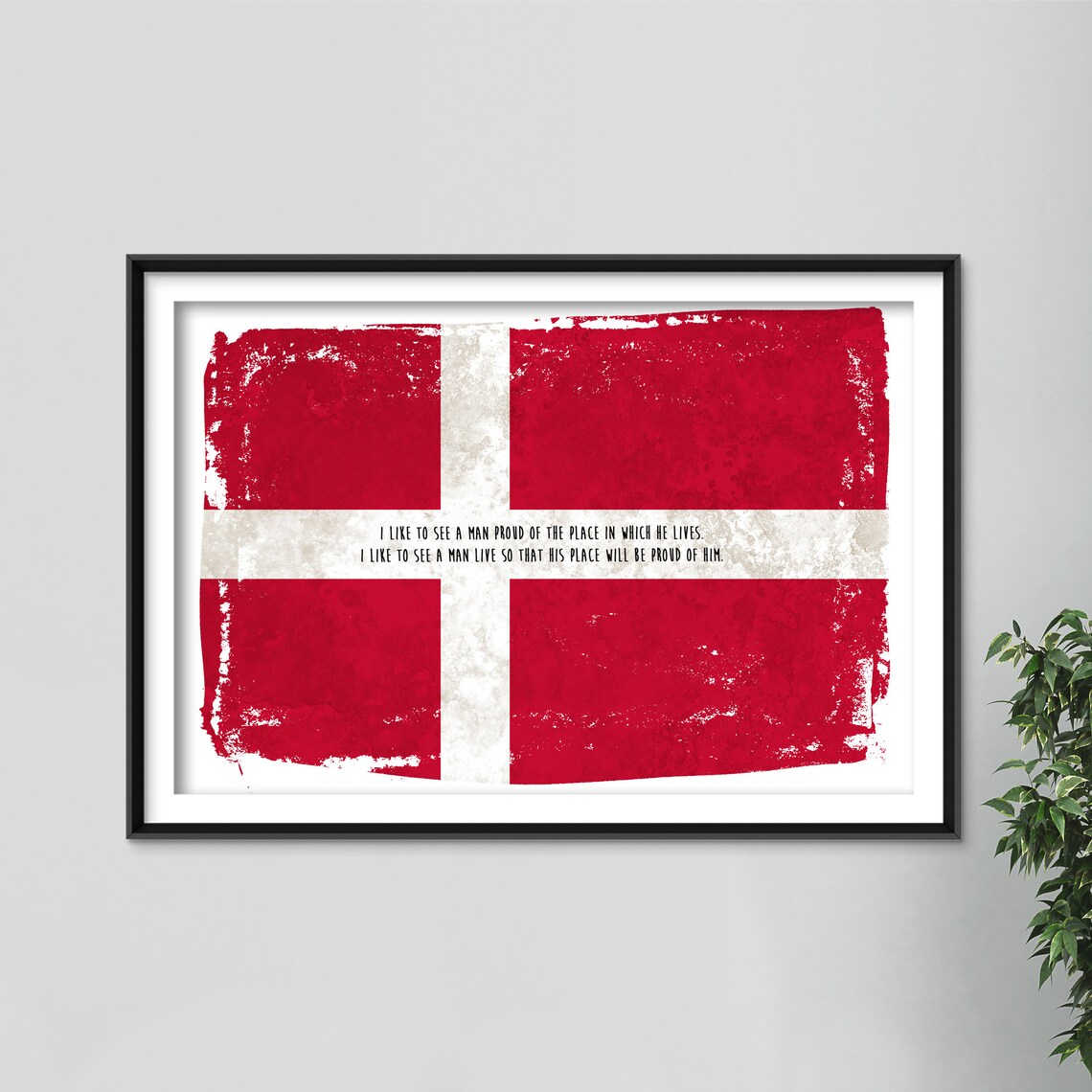 Danish Flag Motivational Poster, National Pride Quote